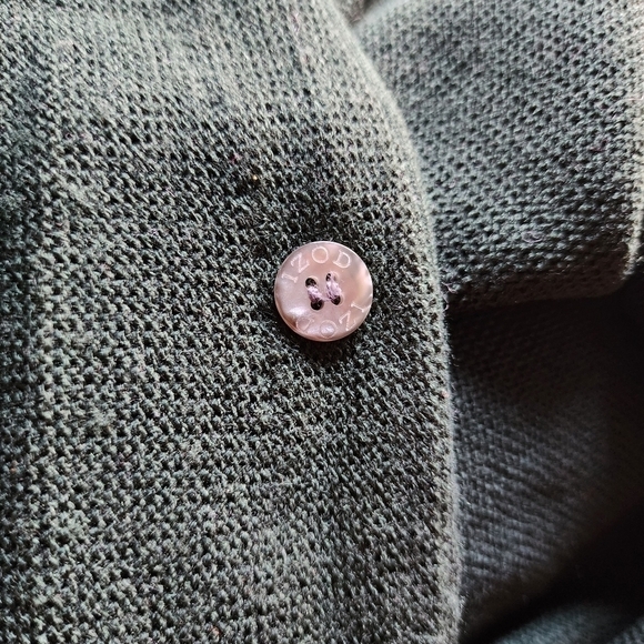 Vintage Izod Green Acrylic USA Made Academia Preppy Knit Cardigan Men's Large - Picture 5 of 8